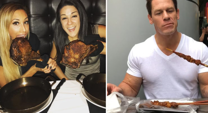 this image shows shows wrestlers and their cheat meals